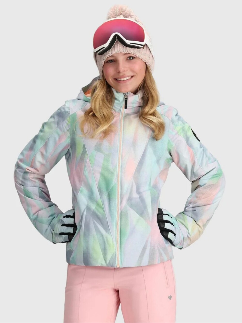 NWT OBERMEYER RYLEE PRINT GIRL'S TEEN L (14-16) Pastel SKI Jacket